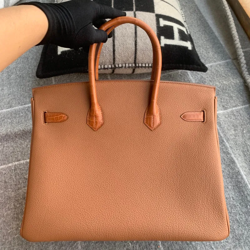 BIRKIN 35 TOUCH NILOTICUS CROCODILE LEATHER & TOGO LEATHER GOLD WITH GOLD HARDWARE (GHW) - 2