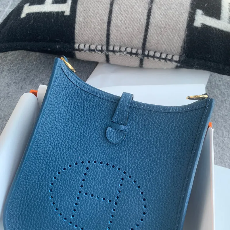 MINI EVELYNE (TPM) CLEMENCE LEATHER DEEP BLUE WITH GOLD HARDWARE (GHW) - 3