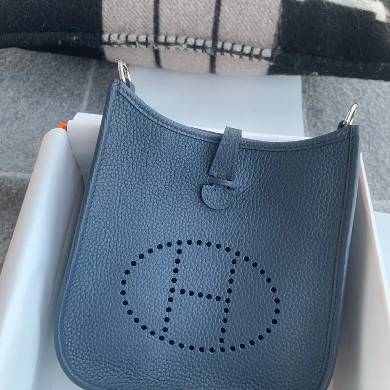 MINI EVELYNE (TPM) CLEMENCE LEATHER BLUE NUIT WITH PALLADIUM HARDWARE (PHW) - 3