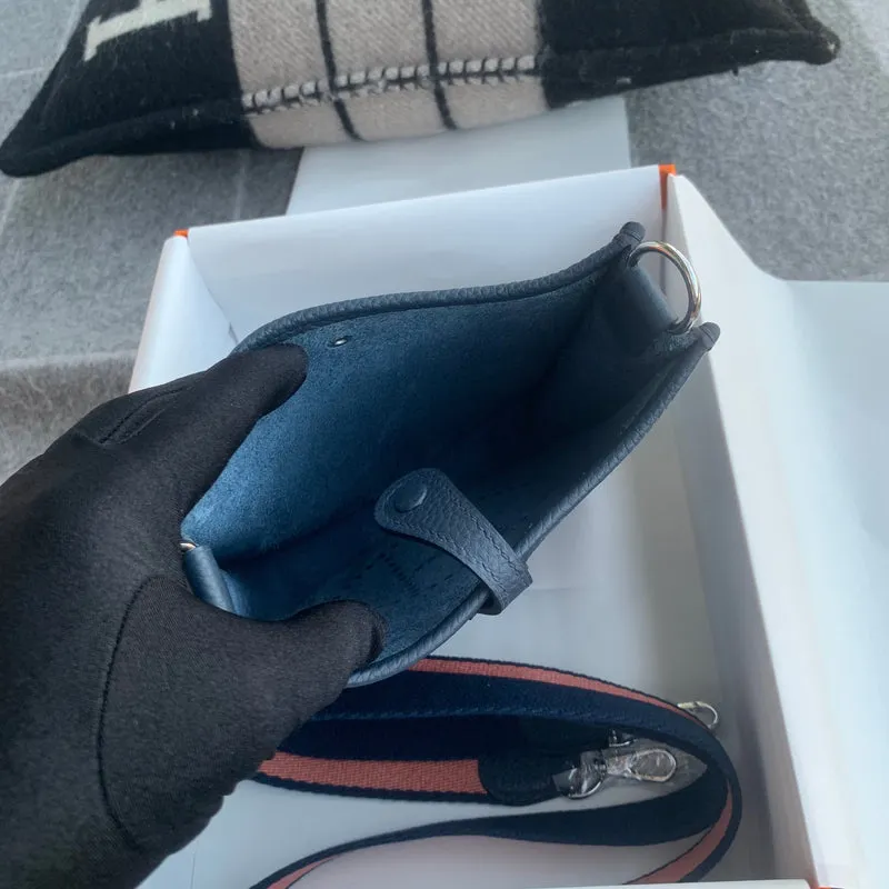 MINI EVELYNE (TPM) CLEMENCE LEATHER BLUE NUIT WITH PALLADIUM HARDWARE (PHW) - 5