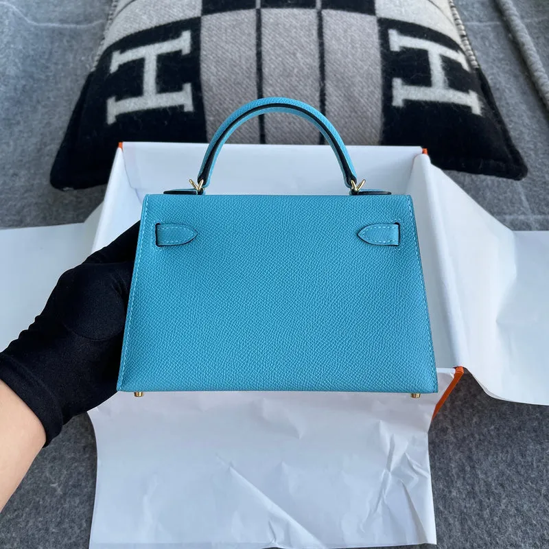 MINI KELLY II (20) EPSOM LEATHER BLEU DU NORD WITH GOLD HARDWARE (GHW) - 4