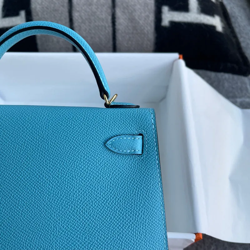 MINI KELLY II (20) EPSOM LEATHER BLEU DU NORD WITH GOLD HARDWARE (GHW) - 6