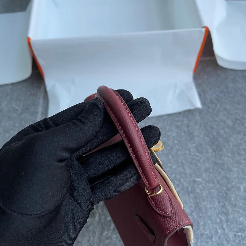 MINI KELLY II (20) EPSOM LEATHER ROUGE H WITH GOLD HARDWARE (GHW) - 6