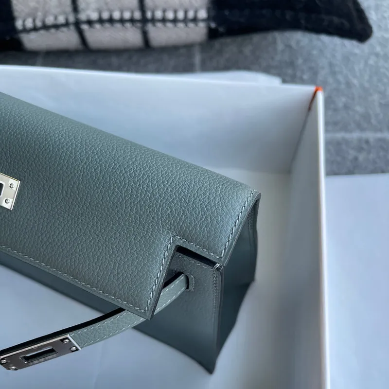 KELLY DANSE EVERCOLOR LEATHER VERT AMANDE WITH PALLADIUM HARDWARE (PHW) - 4