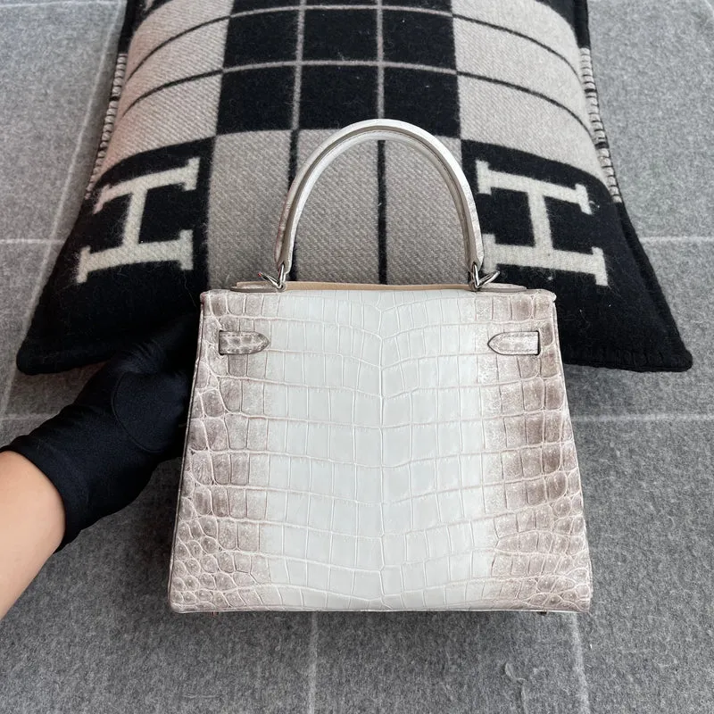 KELLY 25 NILOTICUS CROCODILE (MATTE) LEATHER HIMALAYA WITH PALLADIUM HARDWARE (PHW) - 2