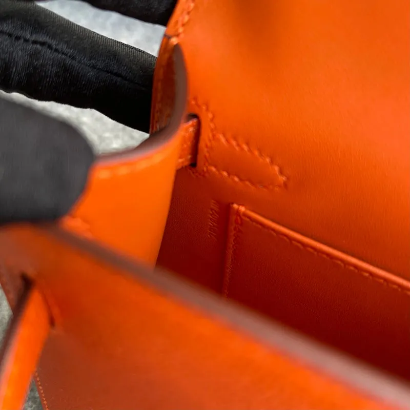 MINI KELLY II (20) CHEVRE LEATHER ORANGE WITH GOLD HARDWARE (GHW) - 5