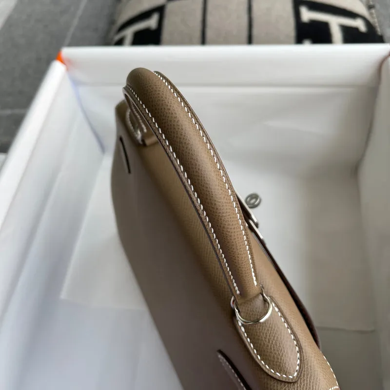 KELLY 28 EPSOM LEATHER ETOUPE WITH PALLADIUM HARDWARE (PHW) - 9