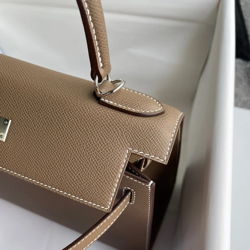 KELLY 28 EPSOM LEATHER ETOUPE WITH PALLADIUM HARDWARE (PHW) - 7