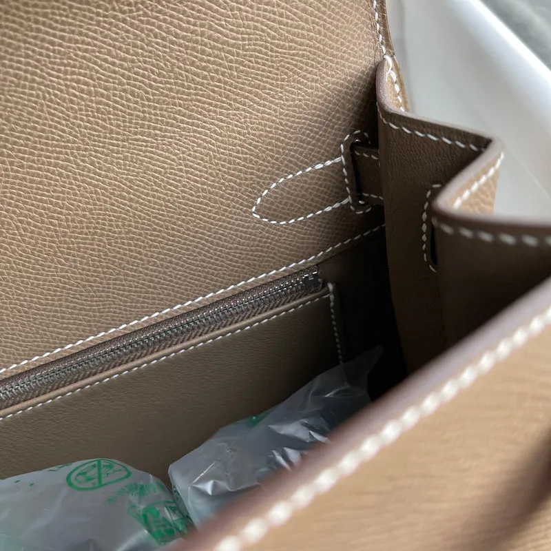 KELLY 28 EPSOM LEATHER ETOUPE WITH PALLADIUM HARDWARE (PHW) - 5