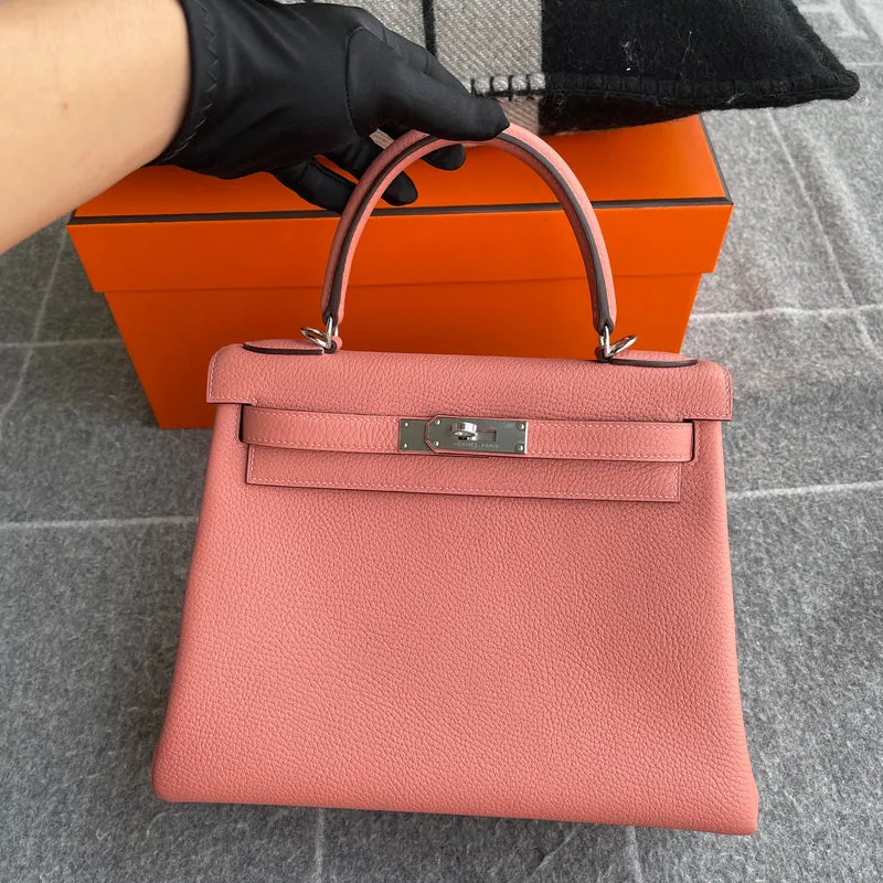 KELLY 28 TOGO LEATHER ROSE TEA WITH PALLADIUM HARDWARE (PHW) - 2