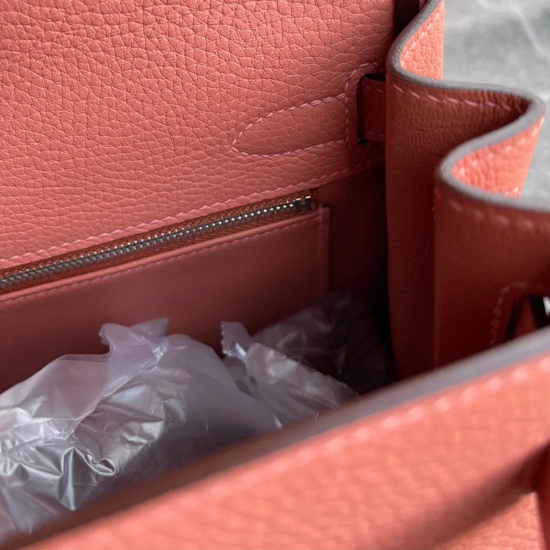 KELLY 28 TOGO LEATHER ROSE TEA WITH PALLADIUM HARDWARE (PHW) - 11