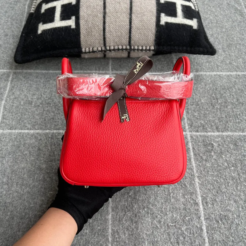 MINI LINDY 20 CLEMENCE LEATHER ROUGE DE COEUR WITH PALLADIUM HARDWARE (PHW) - 3