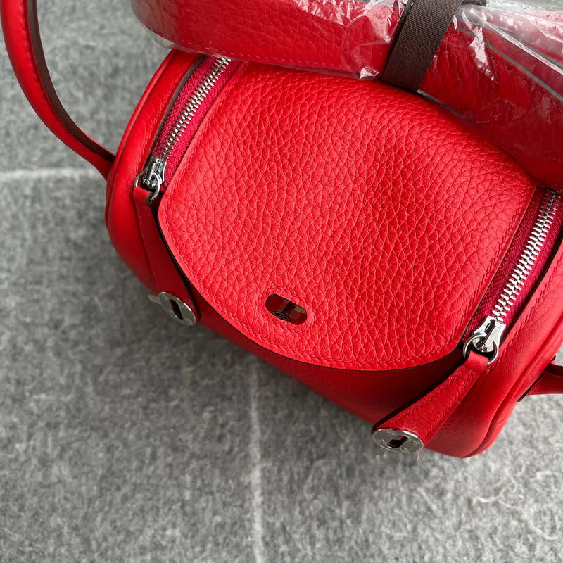MINI LINDY 20 CLEMENCE LEATHER ROUGE DE COEUR WITH PALLADIUM HARDWARE (PHW) - 4