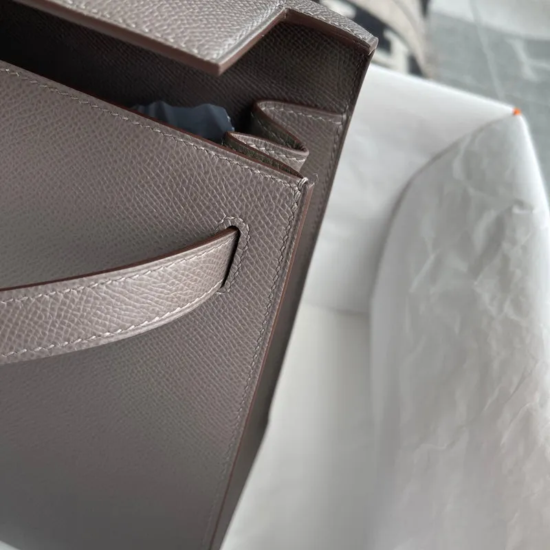 KELLY 28 EPSOM LEATHER ETAIN WITH GOLD HARDWARE (GHW) - 5