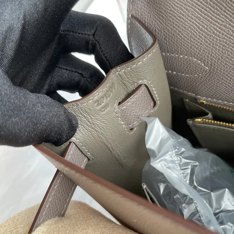 KELLY 28 EPSOM LEATHER ETAIN WITH GOLD HARDWARE (GHW) - 4