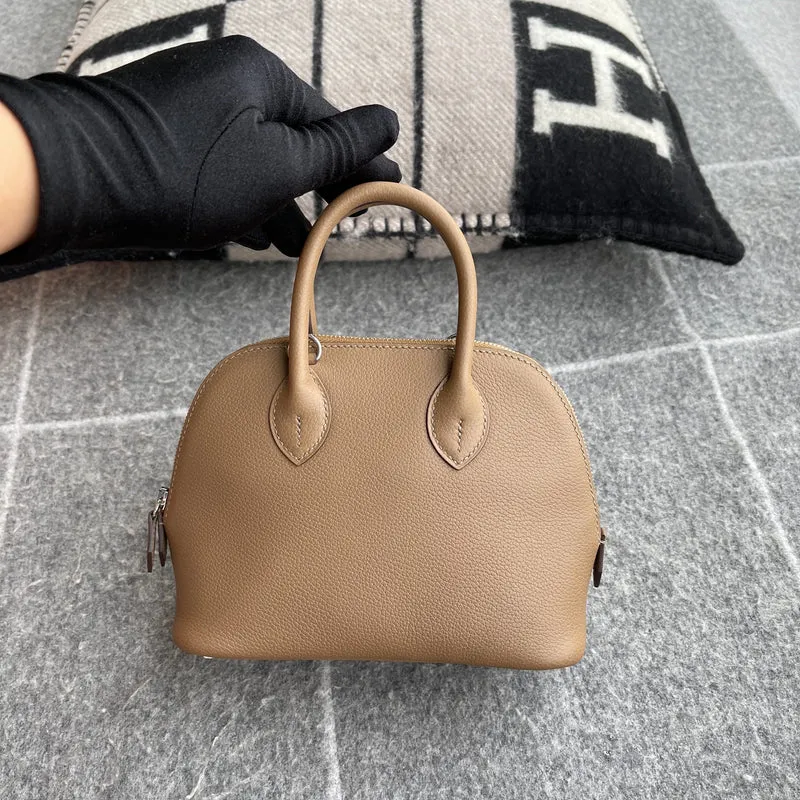 MINI BOLIDE CHEVRE LEATHER BEIGE DE WEIMER WITH PALLADIUM HARDWARE (PHW) - 2
