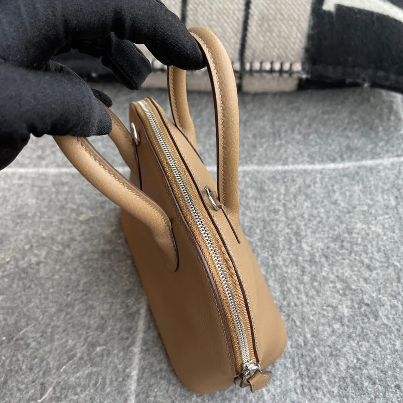 MINI BOLIDE CHEVRE LEATHER BEIGE DE WEIMER WITH PALLADIUM HARDWARE (PHW) - 4