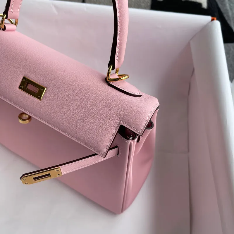 KELLY 25 SWIFT LEATHER ROSE CONFETTI WITH GOLD HARDWARE (GHW) - 5