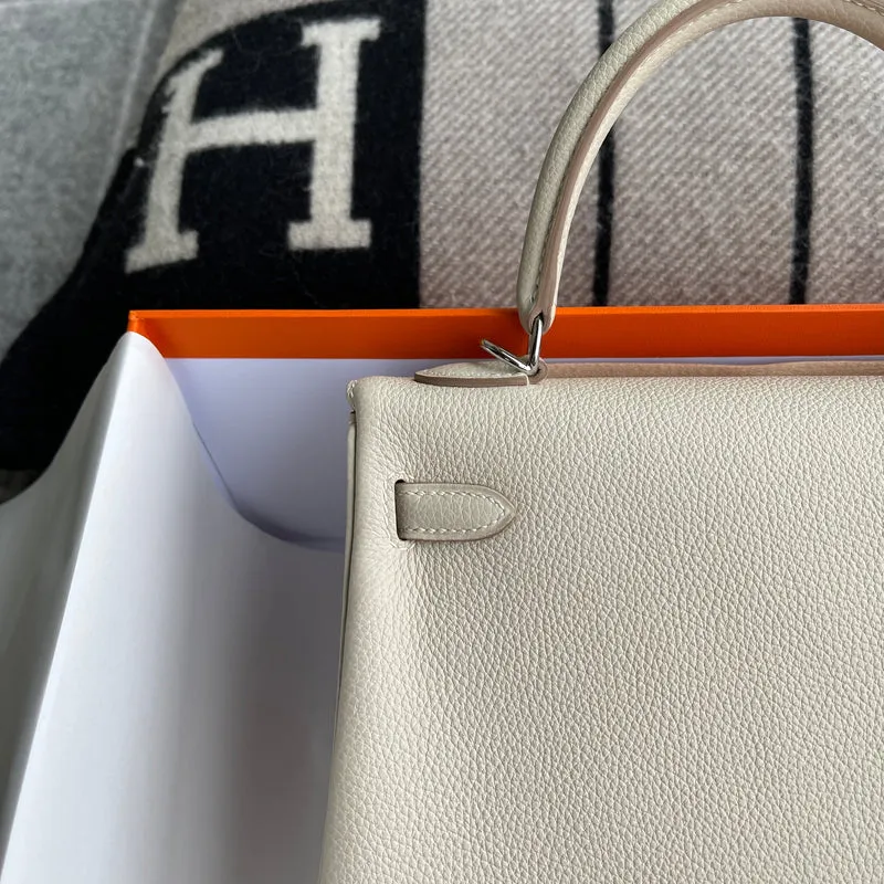 KELLY 25 TOGO LEATHER CRAIE WITH PALLADIUM HARDWARE (PHW) - 6