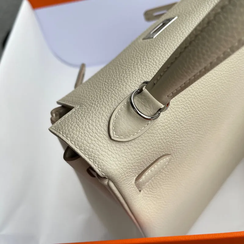 KELLY 25 TOGO LEATHER CRAIE WITH PALLADIUM HARDWARE (PHW) - 4