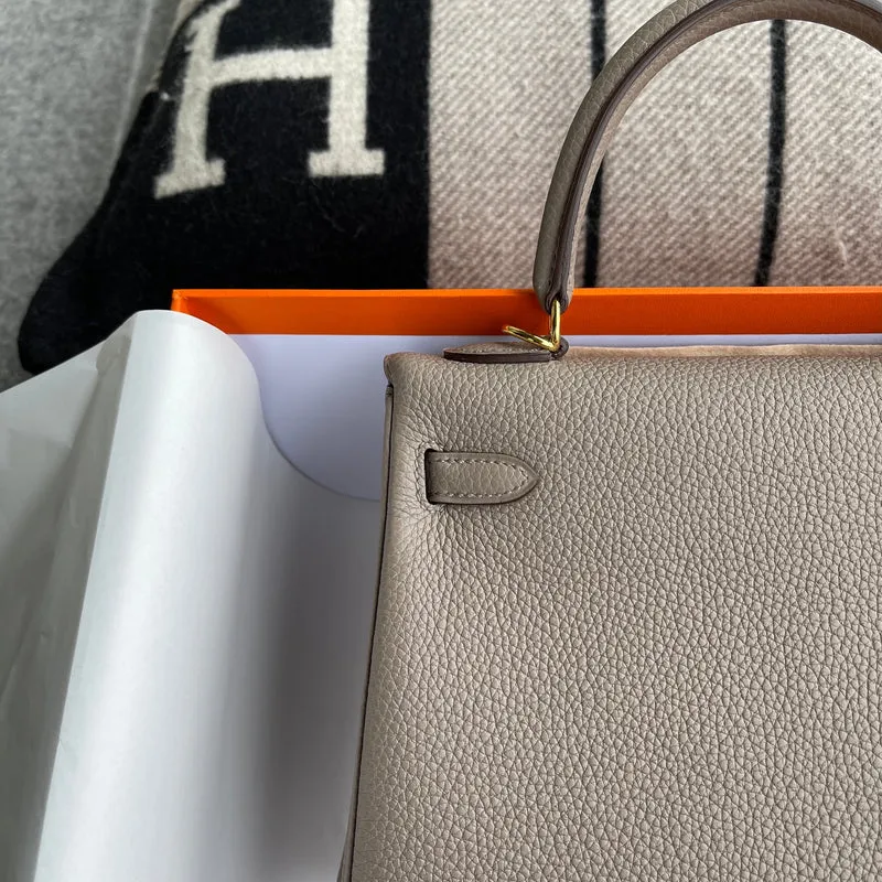 KELLY 25 TOGO LEATHER GRIS ASPHALTE WITH GOLD HARDWARE (GHW) - 6