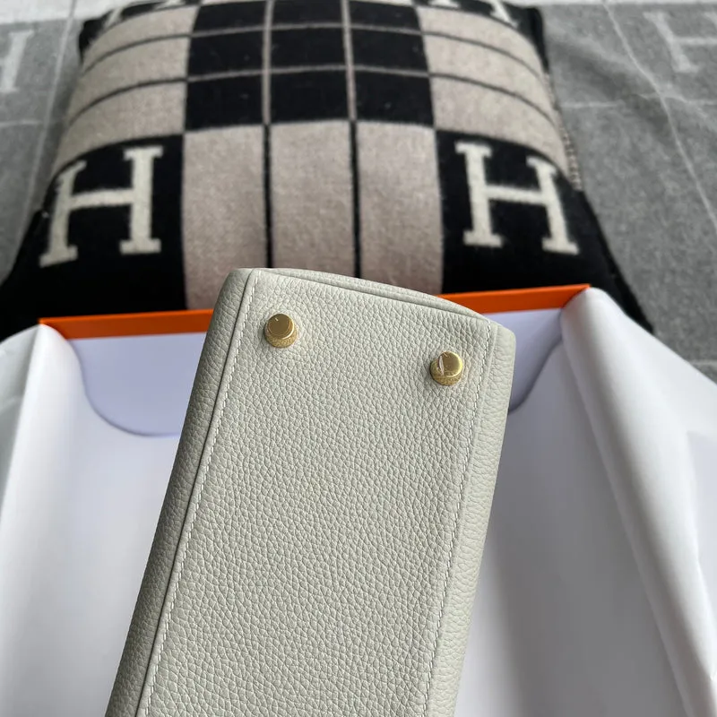 KELLY 25 TOGO LEATHER PEARL GREY WITH GOLD HARDWARE (GHW) - 8