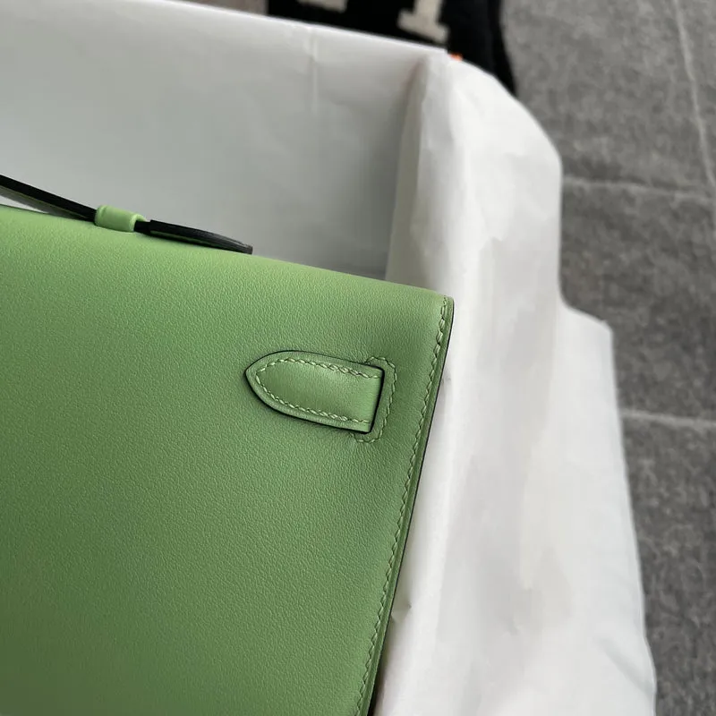 KELLY CUT SWIFT LEATHER VERT CRIQUET WITH PALLADIUM HARDWARE (PHW) - 6