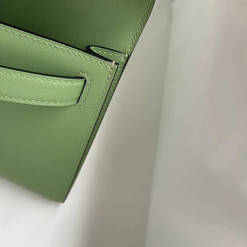 KELLY CUT SWIFT LEATHER VERT CRIQUET WITH PALLADIUM HARDWARE (PHW) - 7