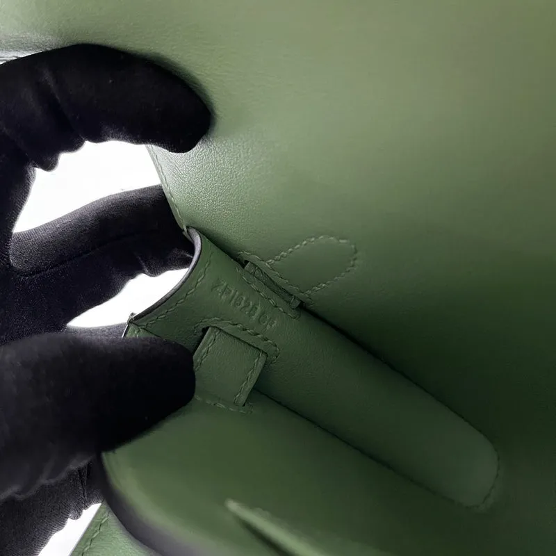 KELLY CUT SWIFT LEATHER VERT CRIQUET WITH PALLADIUM HARDWARE (PHW) - 4