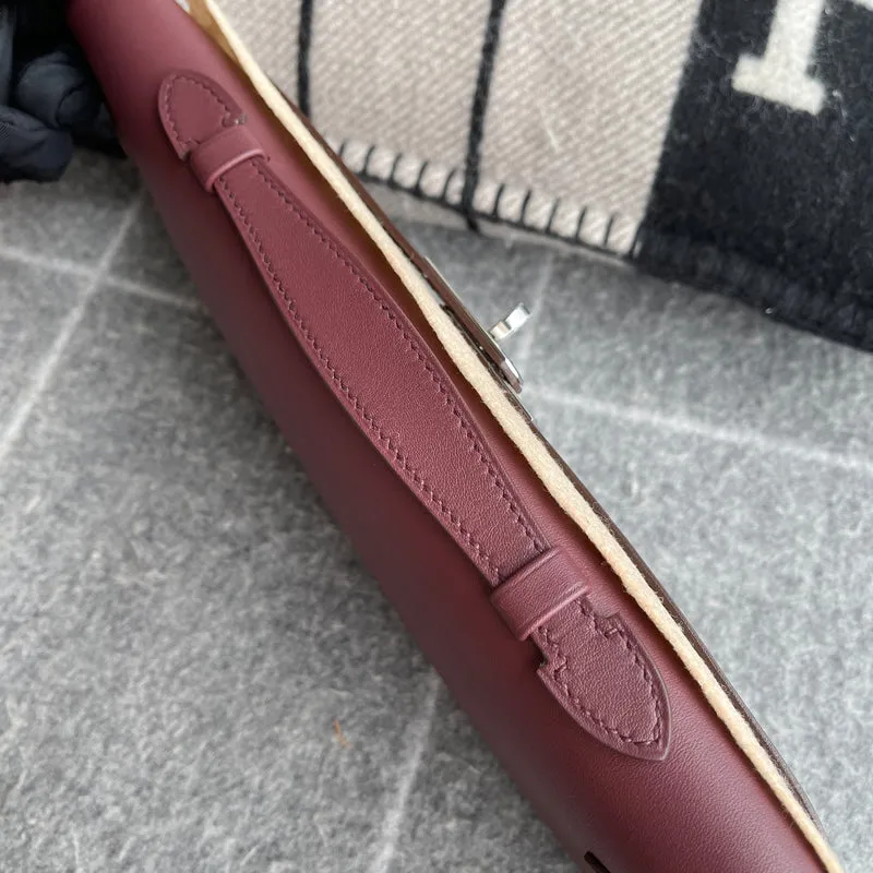 KELLY CUT SWIFT LEATHER BORDEAUX WITH PALLADIUM HARDWARE (PHW) - 7