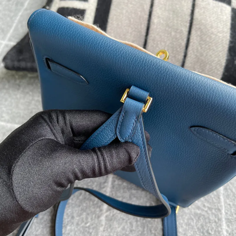 KELLY ADO CLEMENECE LEATHER DEEP BLUE WITH GOLD HARDWARE (GHW) - 6