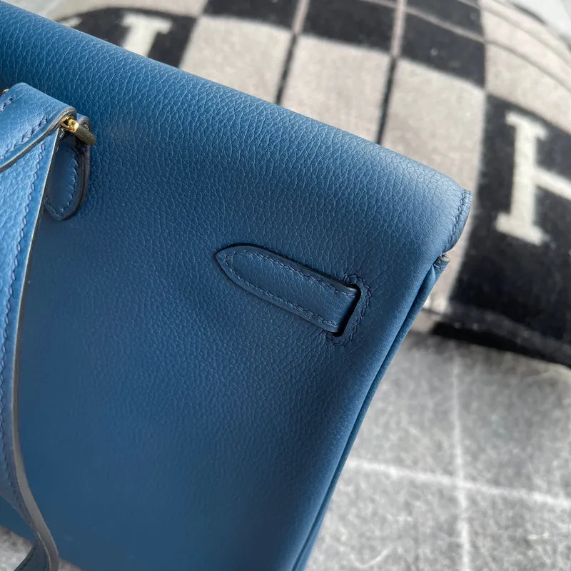 KELLY ADO CLEMENECE LEATHER DEEP BLUE WITH GOLD HARDWARE (GHW) - 7