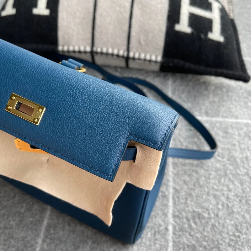 KELLY ADO CLEMENECE LEATHER DEEP BLUE WITH GOLD HARDWARE (GHW) - 5