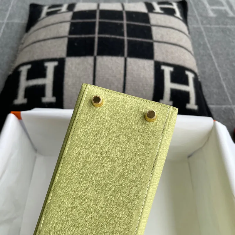 KELLY 25 CHEVRE LEATHER JAUNE POUSSSIN WITH GOLD HARDWARE (GHW) - 9