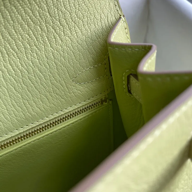 KELLY 25 CHEVRE LEATHER JAUNE POUSSSIN WITH GOLD HARDWARE (GHW) - 4