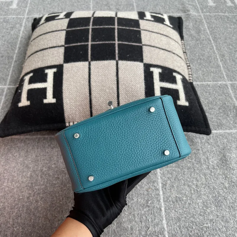 MINI LINDY 20 CLEMENCE LEATHER VERT BOSPHORE WITH PALLADIUM HARDWARE (PHW) - 7