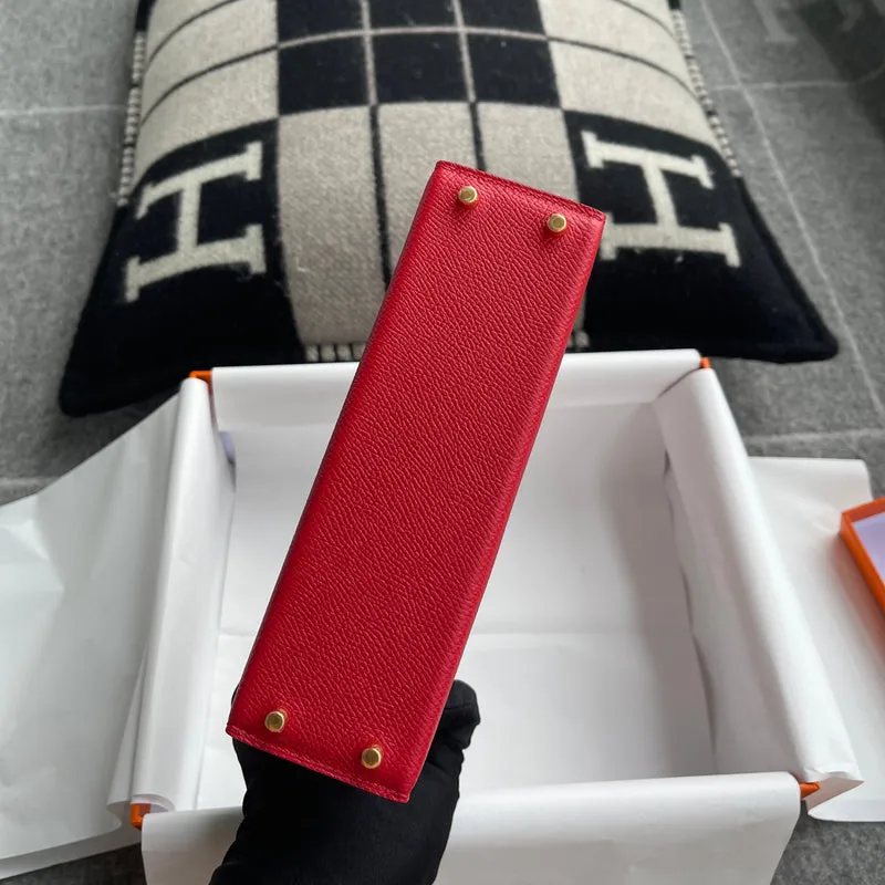 MINI KELLY II (20) EPSOM LEATHER ROUGE CASAQUE WITH GOLD HARDWARE (GHW) - 7