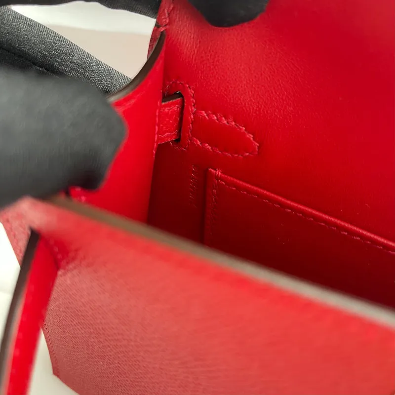 MINI KELLY II (20) EPSOM LEATHER ROUGE CASAQUE WITH GOLD HARDWARE (GHW) - 4