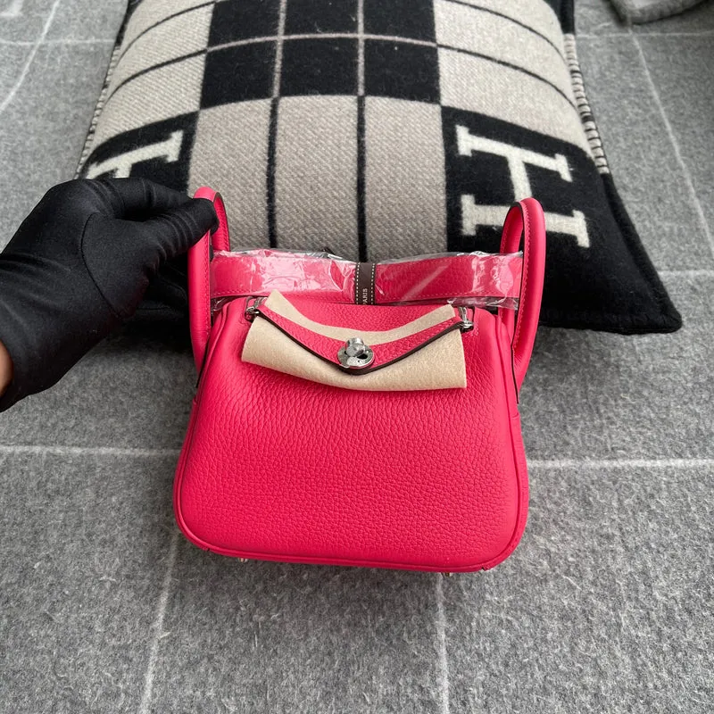 MINI LINDY 20 CLEMENCE LEATHER ROSE EXTREME WITH PALLADIUM HARDWARE (PHW) - 3