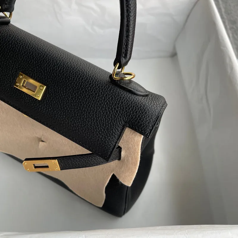 KELLY 25 TOGO LEATHER NOIR (BLACK) WITH GOLD HARDWARE (GHW) - 5