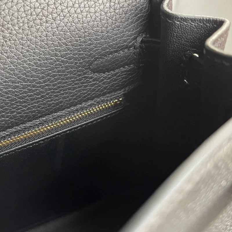 KELLY 25 TOGO LEATHER NOIR (BLACK) WITH GOLD HARDWARE (GHW) - 4
