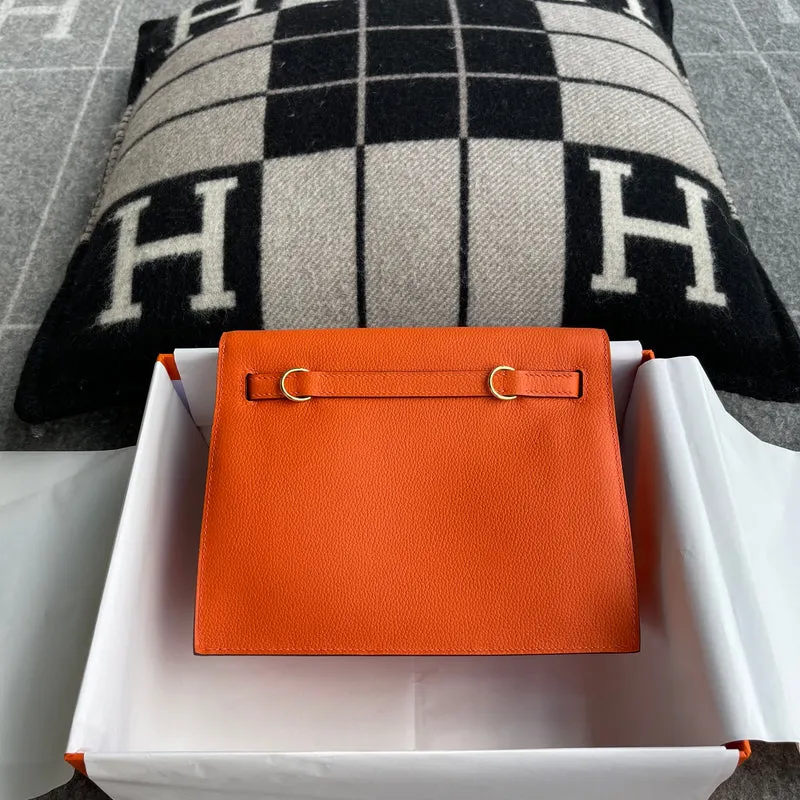 KELLY DANSE EVERCOLOR LEATHER ORANGE POPPY WITH GOLD HARDWARE (GHW) - 2