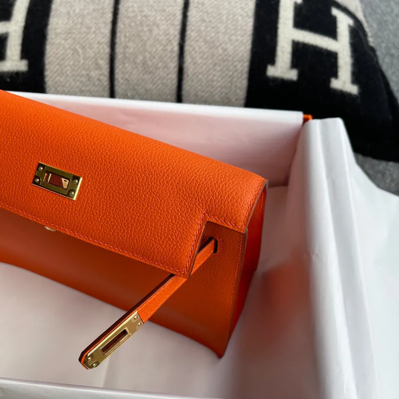 KELLY DANSE EVERCOLOR LEATHER ORANGE POPPY WITH GOLD HARDWARE (GHW) - 6