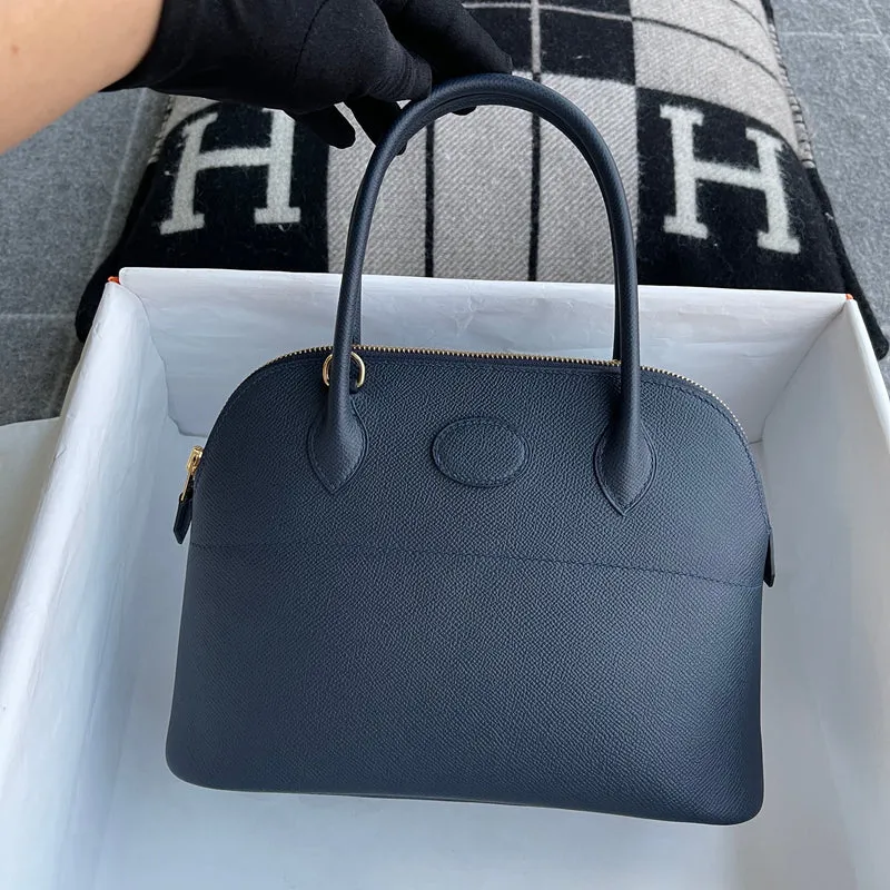 BOLIDE 27 EPSOM LEATHER BLEU NUIT WITH GOLD HARDWARE (GHW) - 2