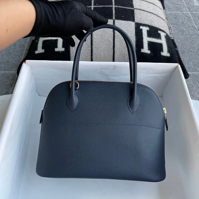 BOLIDE 27 EPSOM LEATHER BLEU NUIT WITH GOLD HARDWARE (GHW) - 3