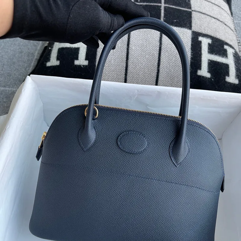 BOLIDE 27 EPSOM LEATHER BLEU NUIT WITH GOLD HARDWARE (GHW) - 4