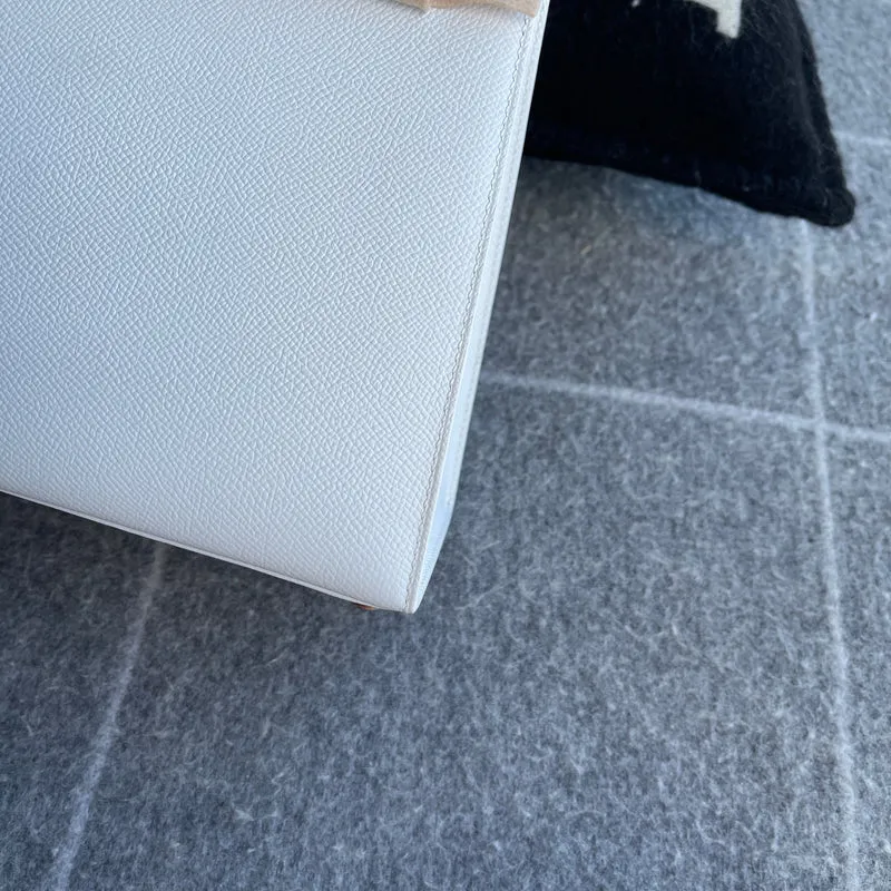KELLY 28 EPSOM LEATHER BLANC WITH ROSE GOLD HARDWARE (RGHW) - 11