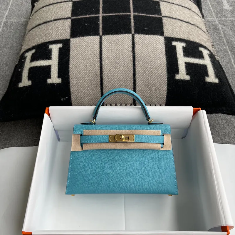 MINI KELLY II (20) EPSOM LEATHER BLEU PAON WITH GOLD HARDWARE (GHW) - 1