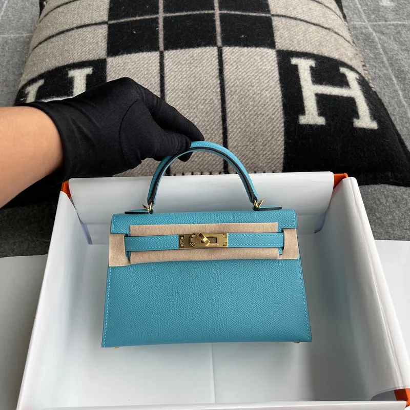 MINI KELLY II (20) EPSOM LEATHER BLEU PAON WITH GOLD HARDWARE (GHW) - 2