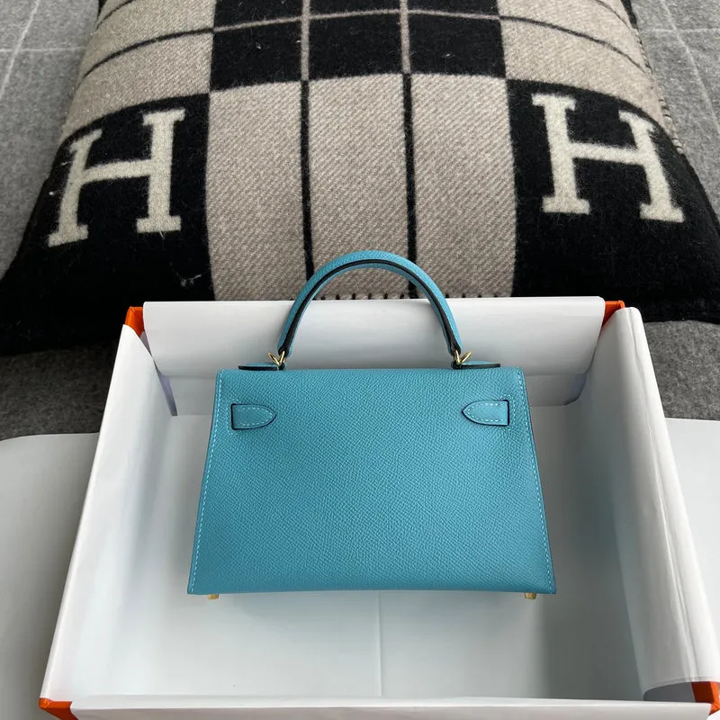 MINI KELLY II (20) EPSOM LEATHER BLEU PAON WITH GOLD HARDWARE (GHW) - 3